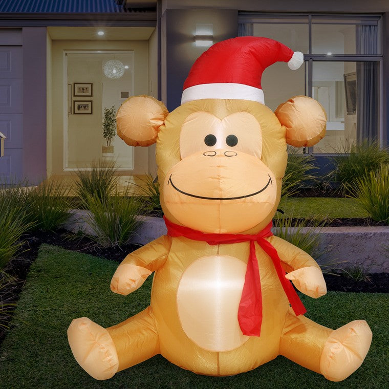 Xmas Inflatable Cute Monkey, 1.2m