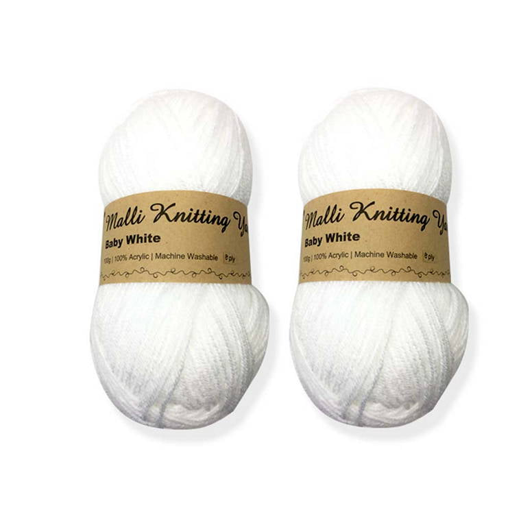 Acrylic Baby Yarn, White