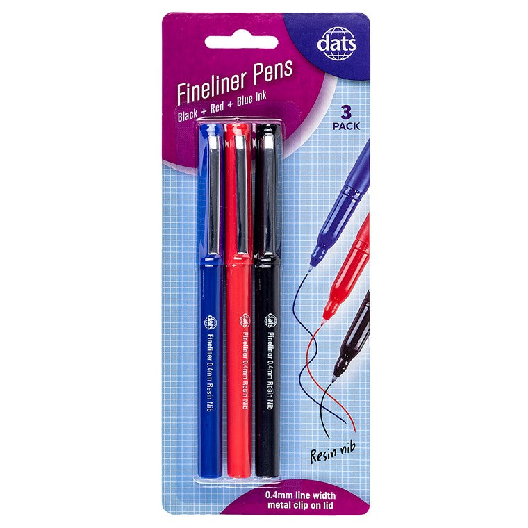 Fineliner Pens, 3pk