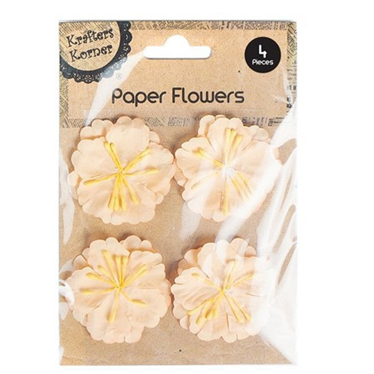 3D Crafting Flowers, 4pk, 6 Asstd Colours