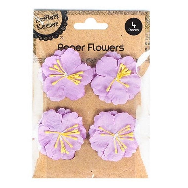 3D Crafting Flowers, 4pk, 6 Asstd Colours