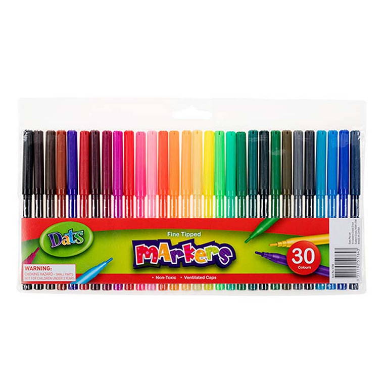 Marker Coloured Fine Tip, 30pk