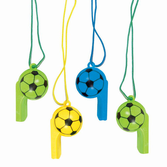 Party Favour Sports Ball Whistle, 4pk