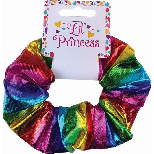 Little Princess Hair Scrunchie, Metallic Rainbow