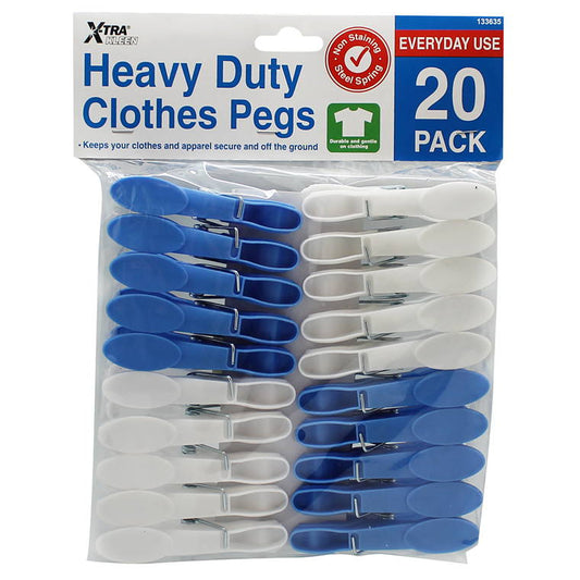 Clothes Pegs, Heavy Duty, 20pk