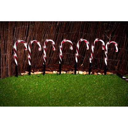 Solar Candy Cane Path Light, 8pk, 32cm