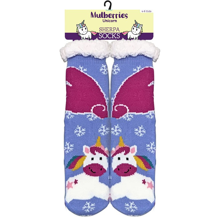 Girls Sock w/ Sherpa Lining, 4 Asstd Designs