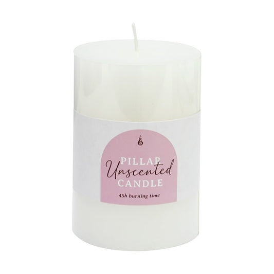 Unscented Pillar Candle, White, 7 x 10cm