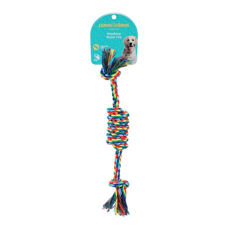 Rainbow Knotted Rope Toy, Asstd