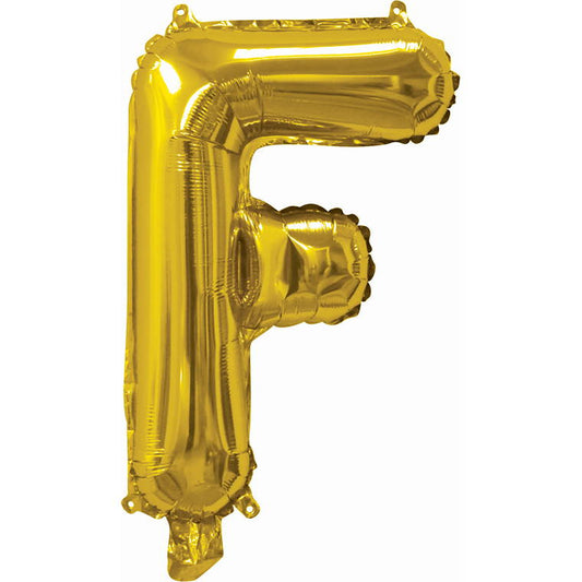 Gold Foil Balloon, 35cm, Letter F