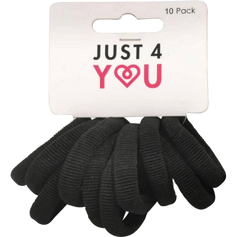 Hair Elastics Soft Touch, Black, 10pk