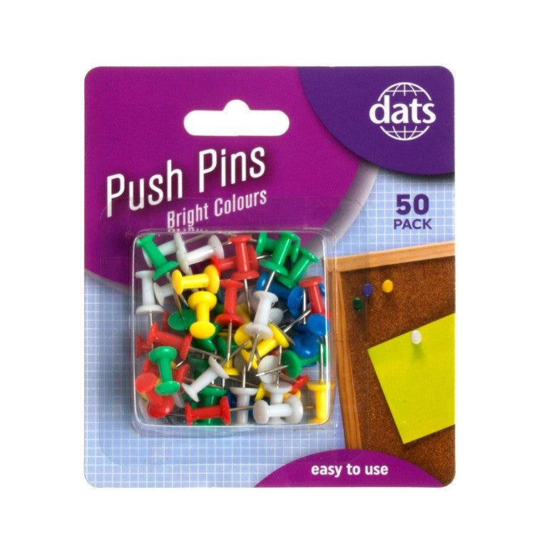 Push Pin, Asstd, 50pk