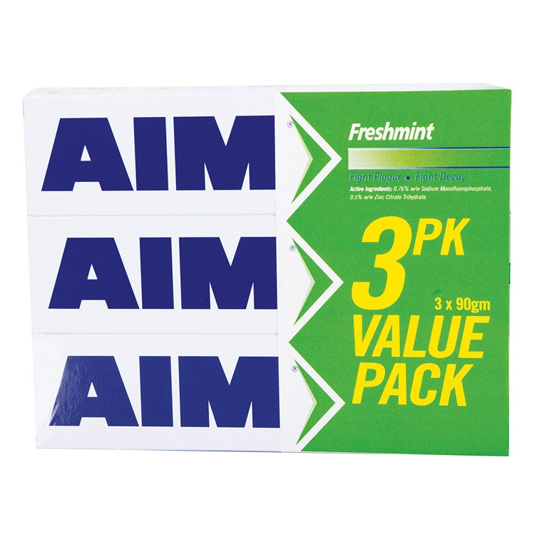 Aim 90g Toothpaste Fresh Mint Pk3