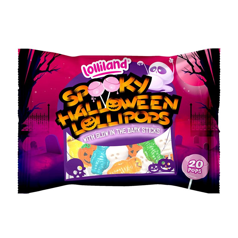 Spooky Halloween Lollipops With Glow In Dark Stick, 20pk