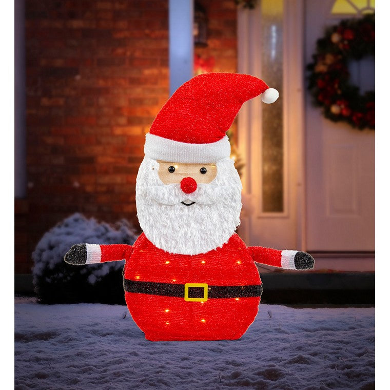 LED Tinsel Santa, 70cm