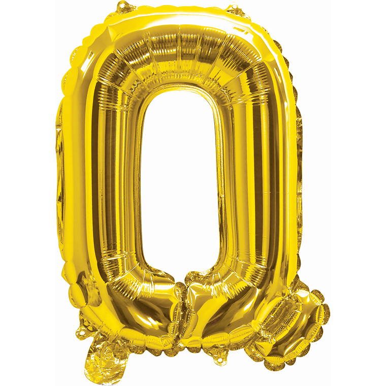 Gold Foil Balloon, 35cm, Letter Q