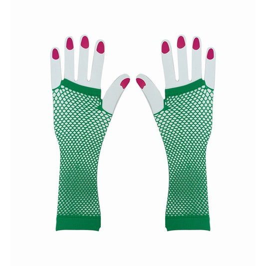 Party Fishnet Gloves, Green