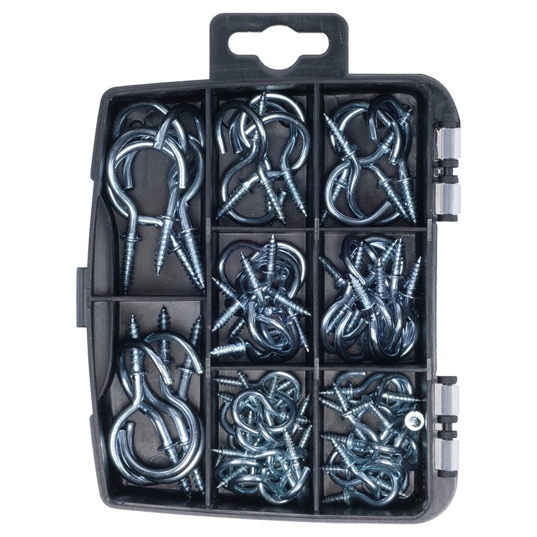 Fasteners & Fixings, Round Screw Hooks, 70pc