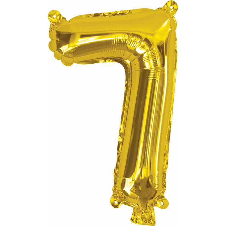 Gold Foil Balloon, 35cm, Number  7