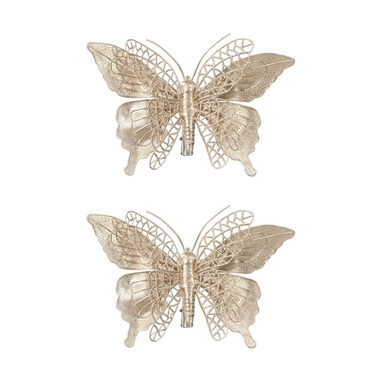 Matte Metallic Butterfly Clip, 2pk, Asstd