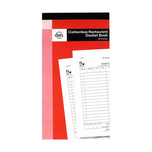 Carbonless Restaurant Docket Book