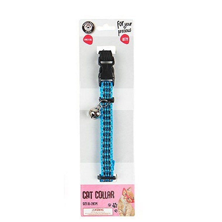 Cat Collar w/Bell, 18-28cm, 4 Asstd Colours