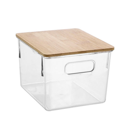 Crystal Storage w/ Bamboo Lid, 21cm