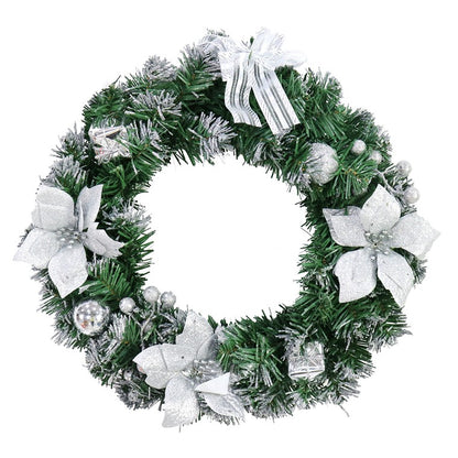 Poinsettia Glitter Wreath, 40cm, Asstd