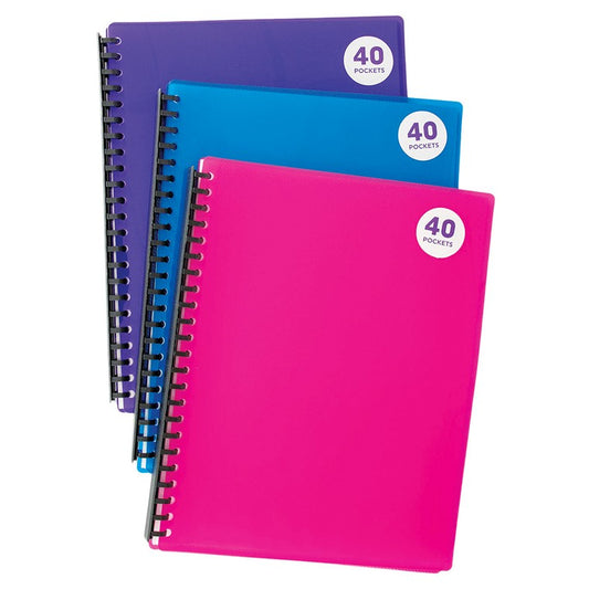 Display Book 40pg,  Asstd Colours