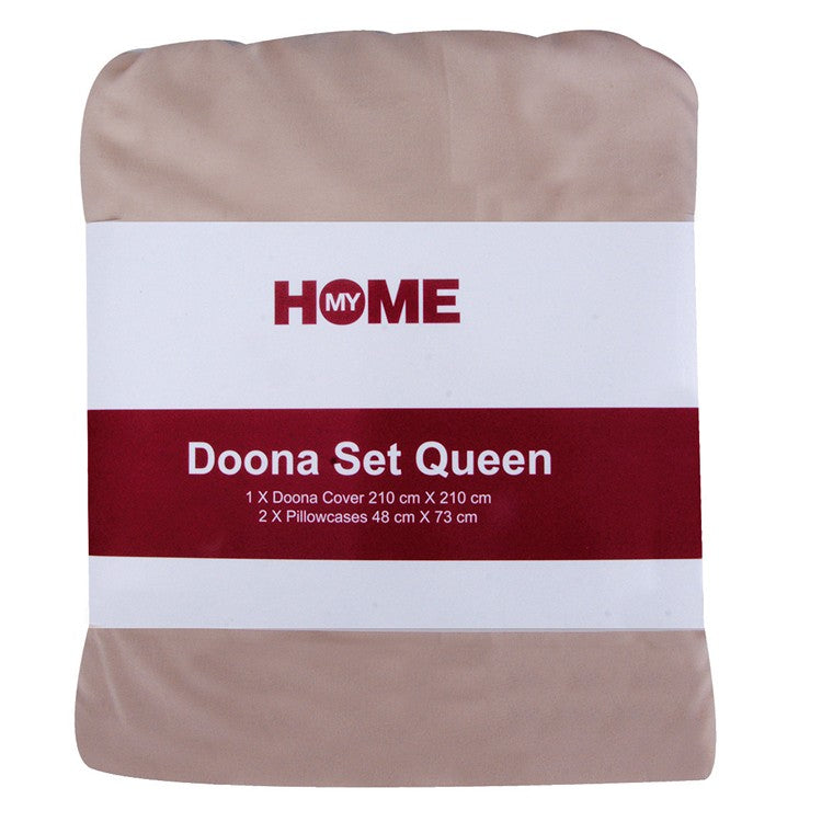 My Home Microfibre Doona Set, Queen, Sand