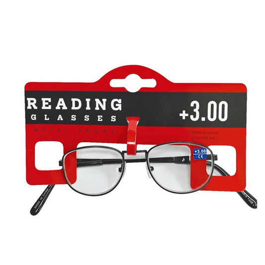 Reading Glasses Metal Frame +3.00, 6 Asstd Colours