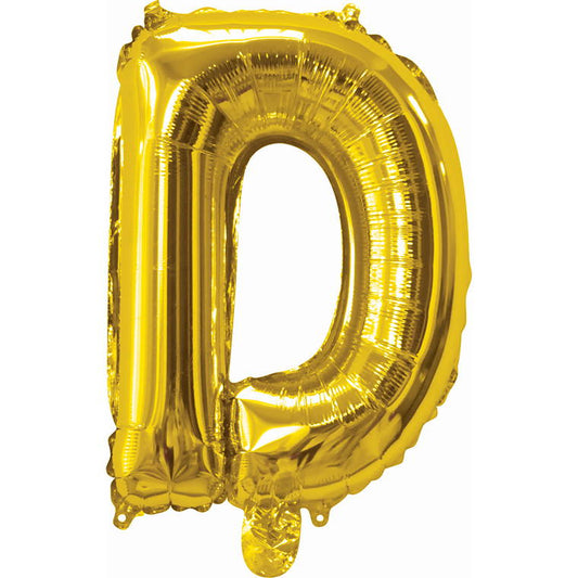 Gold Foil Balloon, 35cm, Letter D