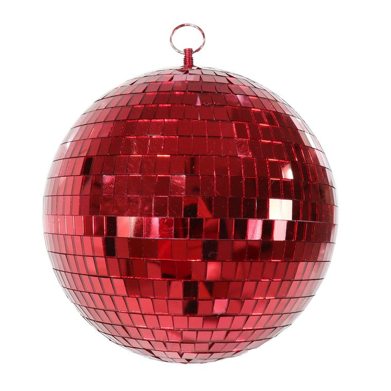 Disco Bauble Mirror, Red, 20cm