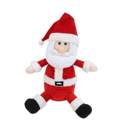 Sitting Santa Plush Figurine, 30cm, Asstd