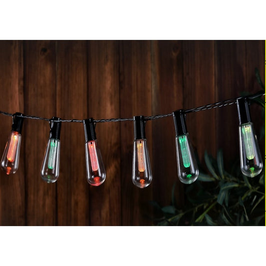 Solar String Bulb Lights, Colour Change, 10pk