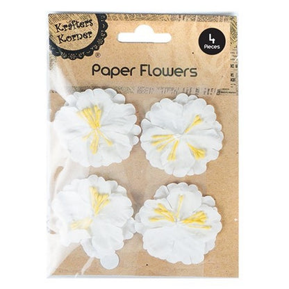 3D Crafting Flowers, 4pk, 6 Asstd Colours