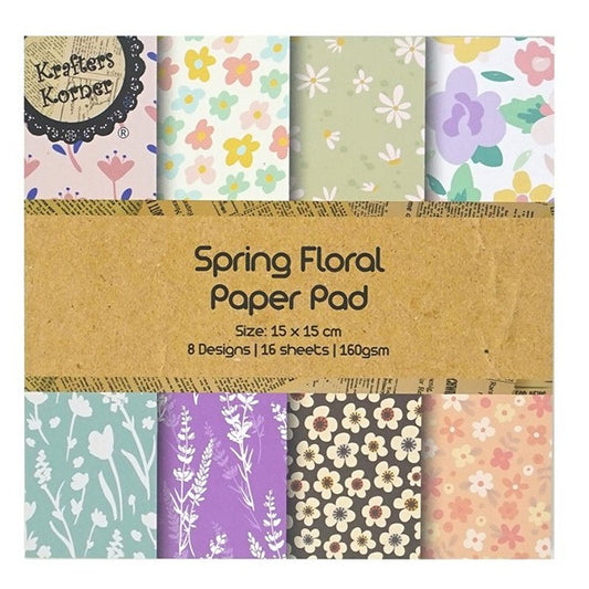 Spring Floral Paper Pad, 16pce, 2 Asstd Designs