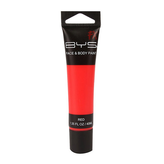 BYS Fx Face & Body Paint Tube, 40ml, Red