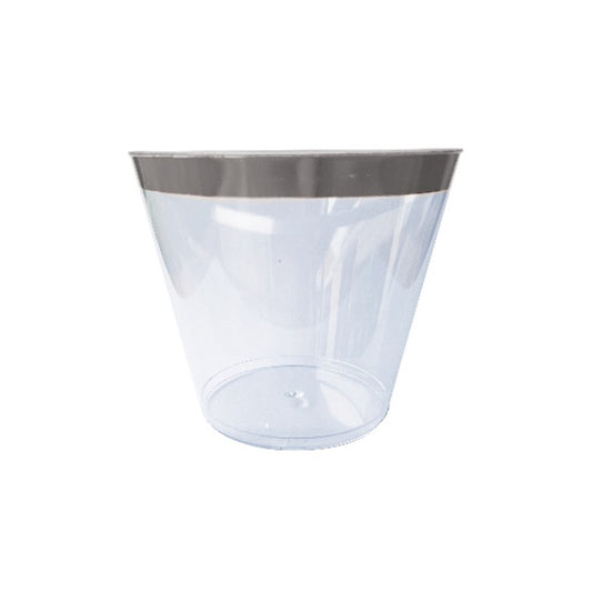 Plastic Tumbler w/ Silver, 250ml, 6pk