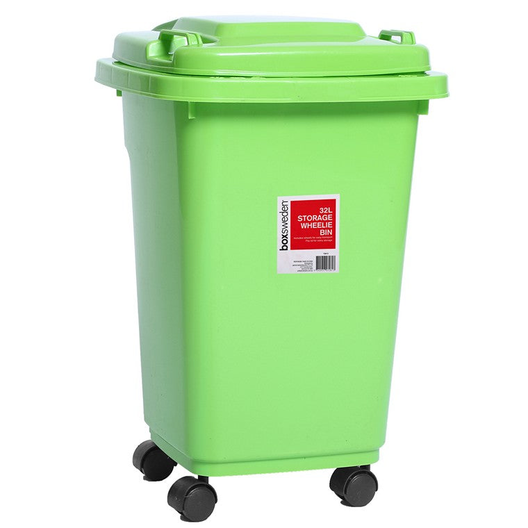 Wheelie Bin, 32L, 4 Asstd Colours