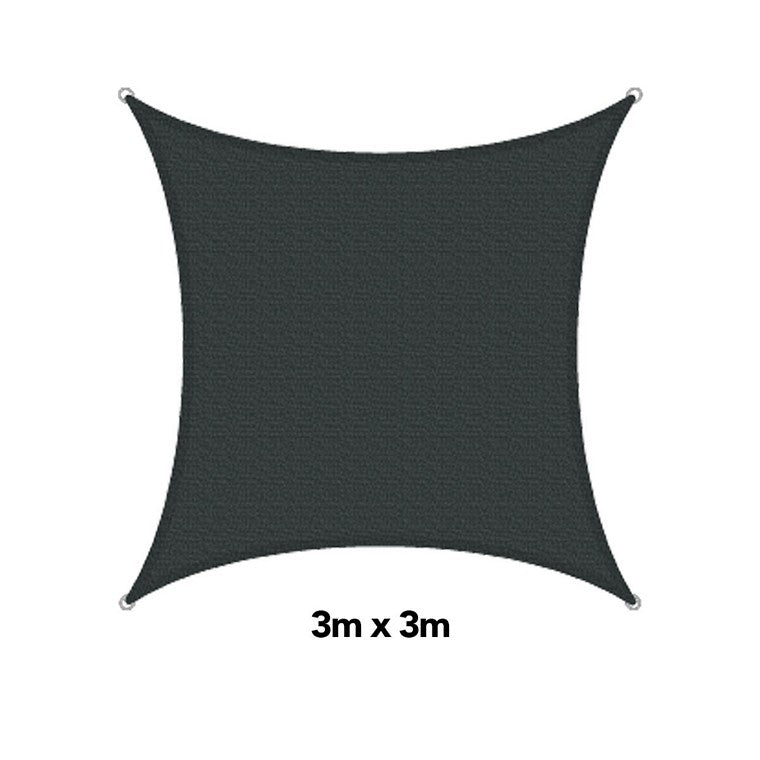 H&G Shade Sail Square Charcoal,3x3m