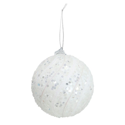 Snowbead Bauble, 10cm, Asstd