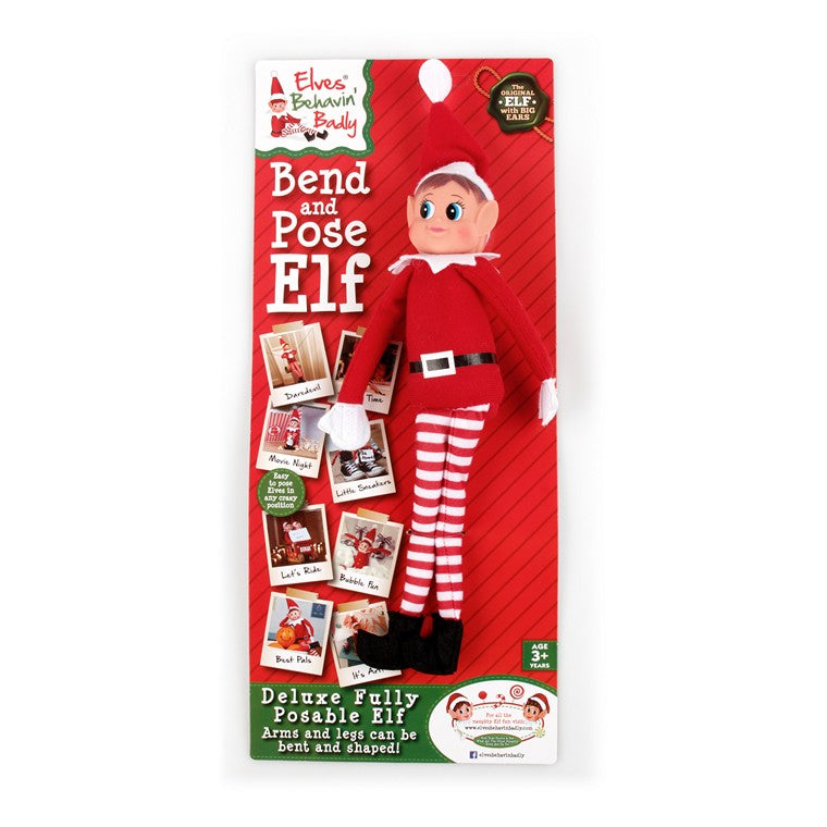 Christmas Elf Girl Bendable, 39cm