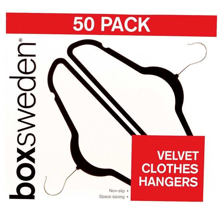 Box Sweden Velvet Hanger, 50pk