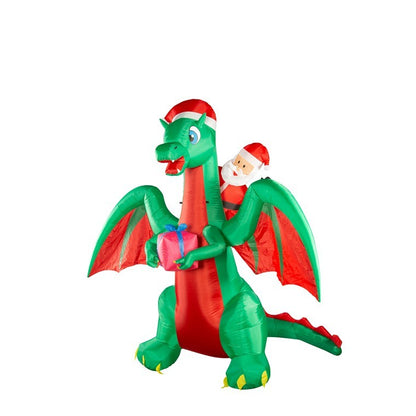 Xmas Inflatable Santa on Dragon, 2.7m.