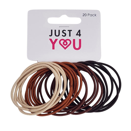 Hair Elastic, Natural Tone, 20pk