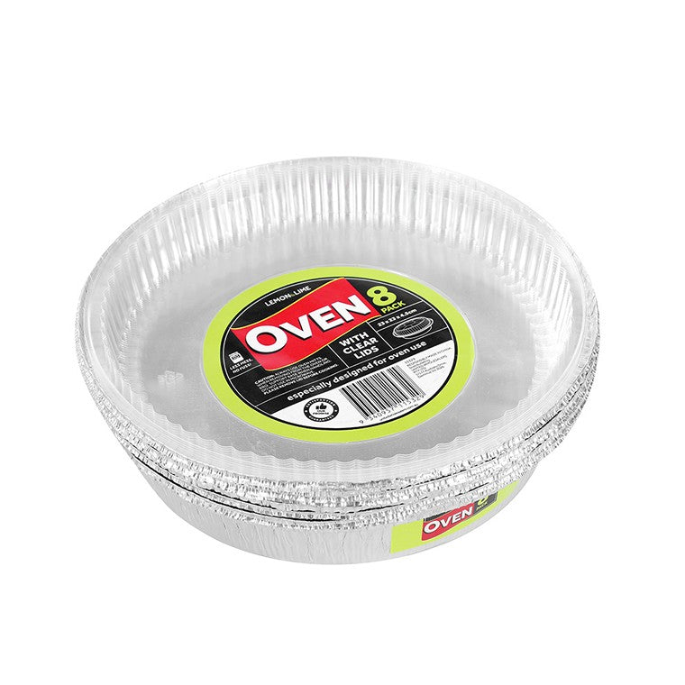 L&L Foil Tray Round w/ Lid, 8pk