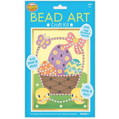 Bead Art Craft Kit, 2 Asstd, Bunny or Basket