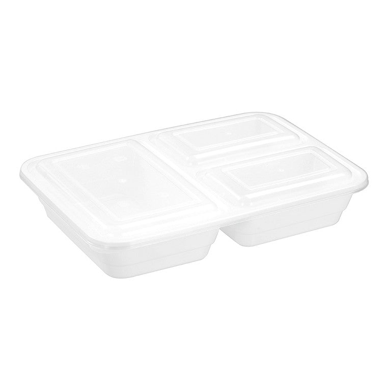 L&L Food Prep 3 Section Containers, 1200ml, 8pk